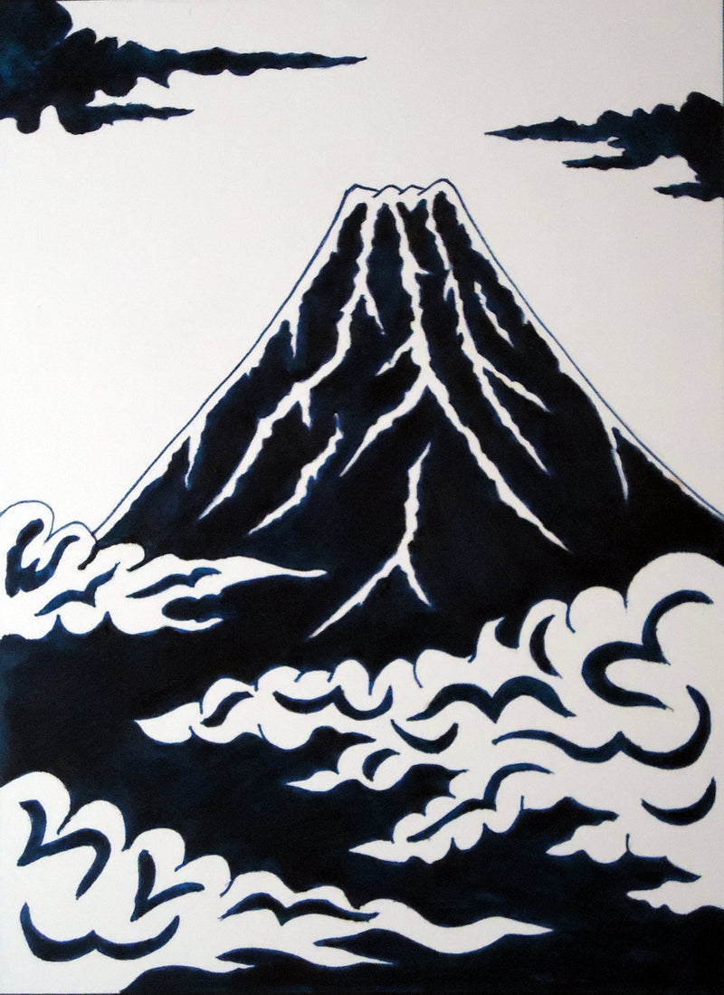 Blue Fuji and Clouds